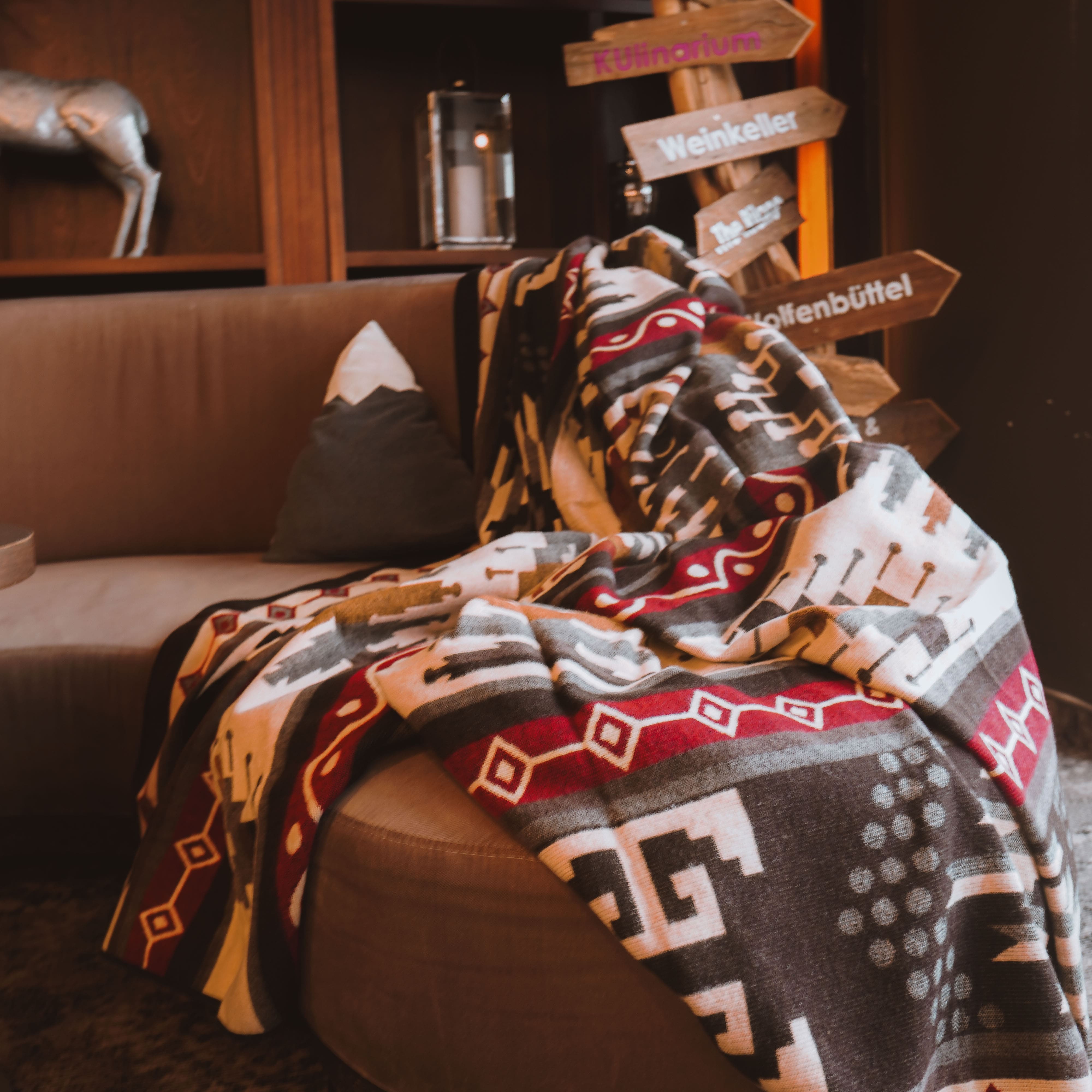 ETHNO Kingsize Decke Red