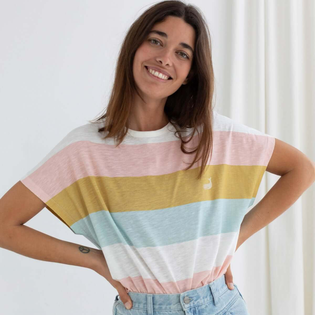 TWOTHIRDS T-Shirt Saladeta Mixed Stripes für Damen