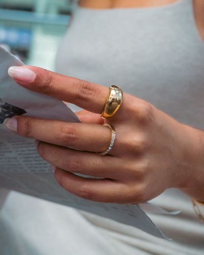 Sergio Engel Ring für Damen massiv (gold aus Edelstahl)