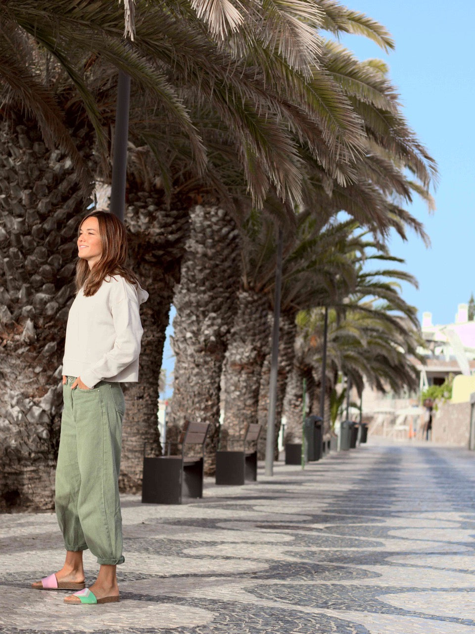 Cropped Hoodie silver cloud von simply love it (Bio-Baumwolle)