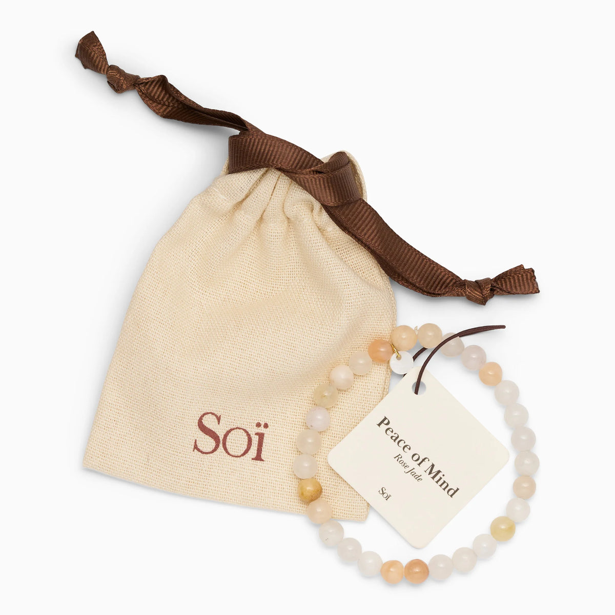 Armband für Damen rosa Jade "Peace of mind" - Symbol für inneren Frieden | Soï