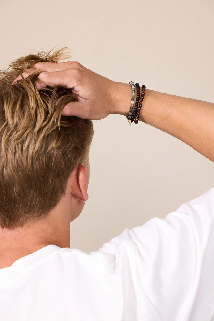 Unisex Armband mit Tigerauge, Achat und Blackstone – Soi