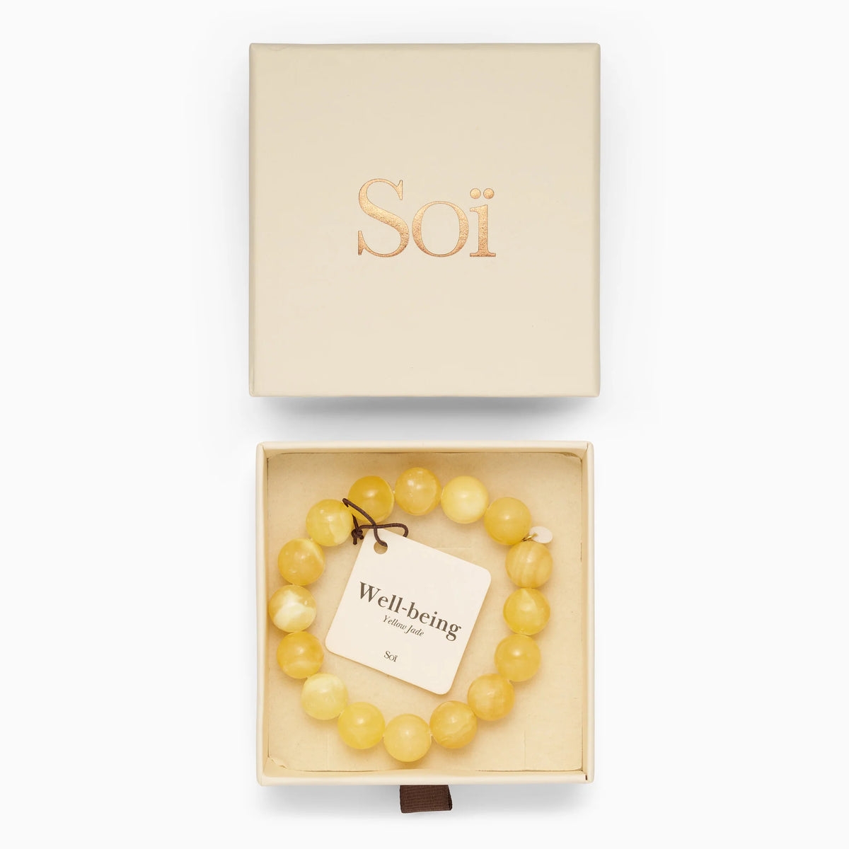Armband für Damen Chunky Yellow Jade "Well-being" - Symbol für Wohlbefinden | Soï