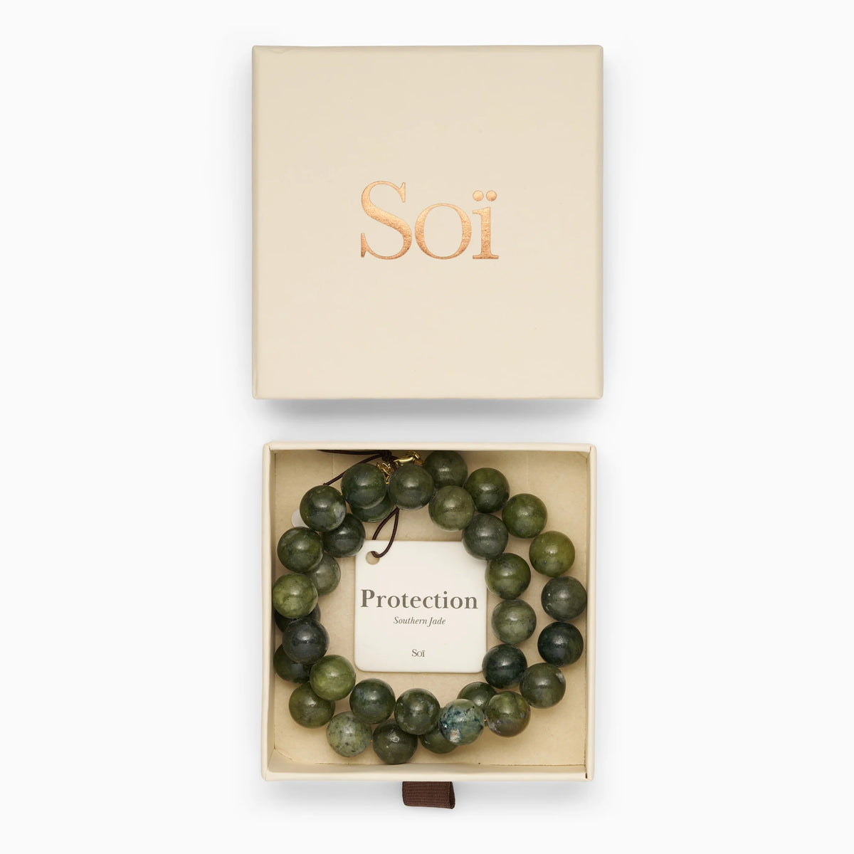 Kette für Damen Faro Southern Jade "Protection" - Symbol für Schutz | Soï (Sterlingsilber, vergoldet)