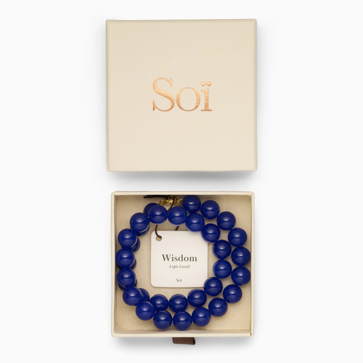 Kette für Damen Faro Lapislazuli „Wisdom" – Symbol für Weisheit | Soï (Sterlingsilber, vergoldet)