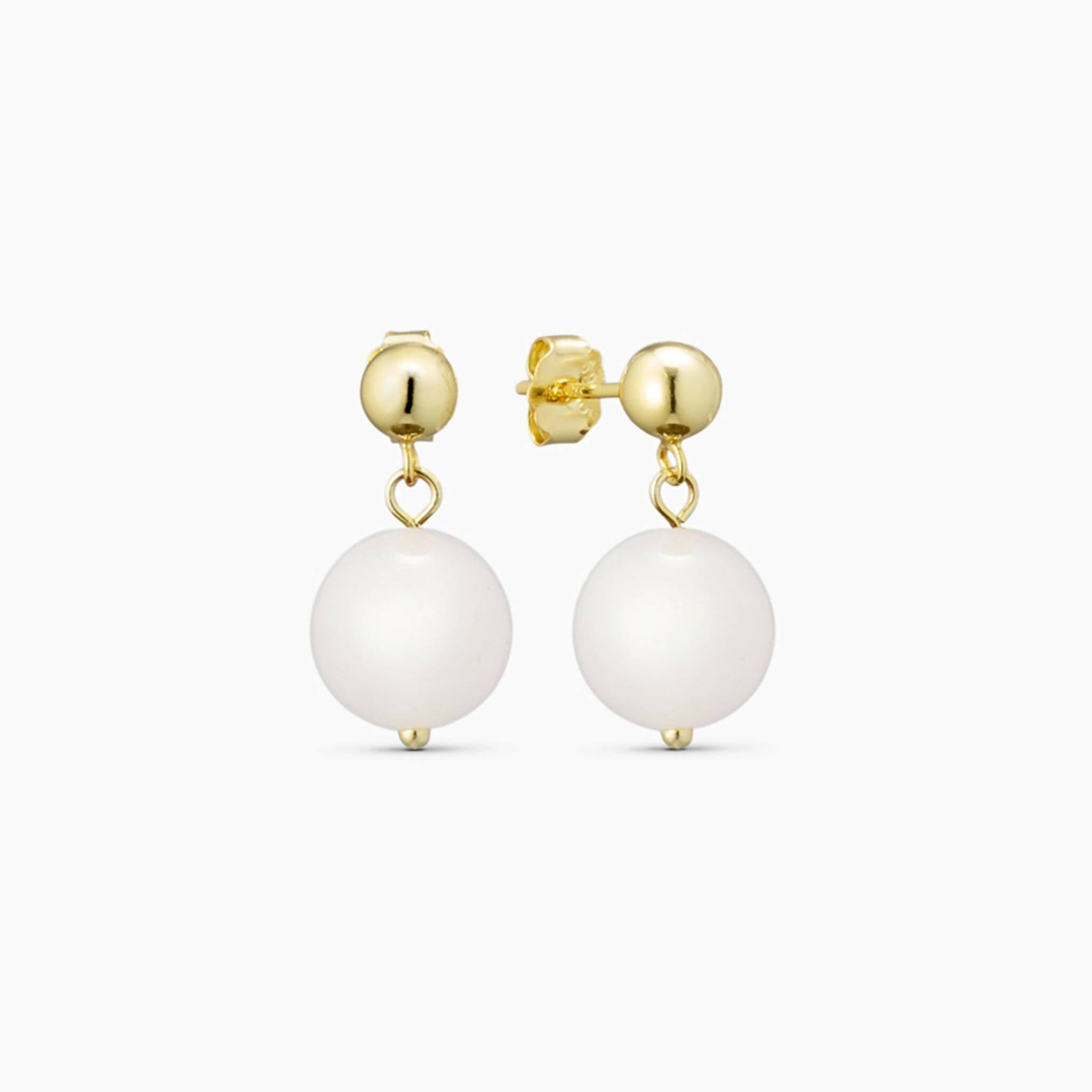 Ohrringe aus jade in rosa weiß