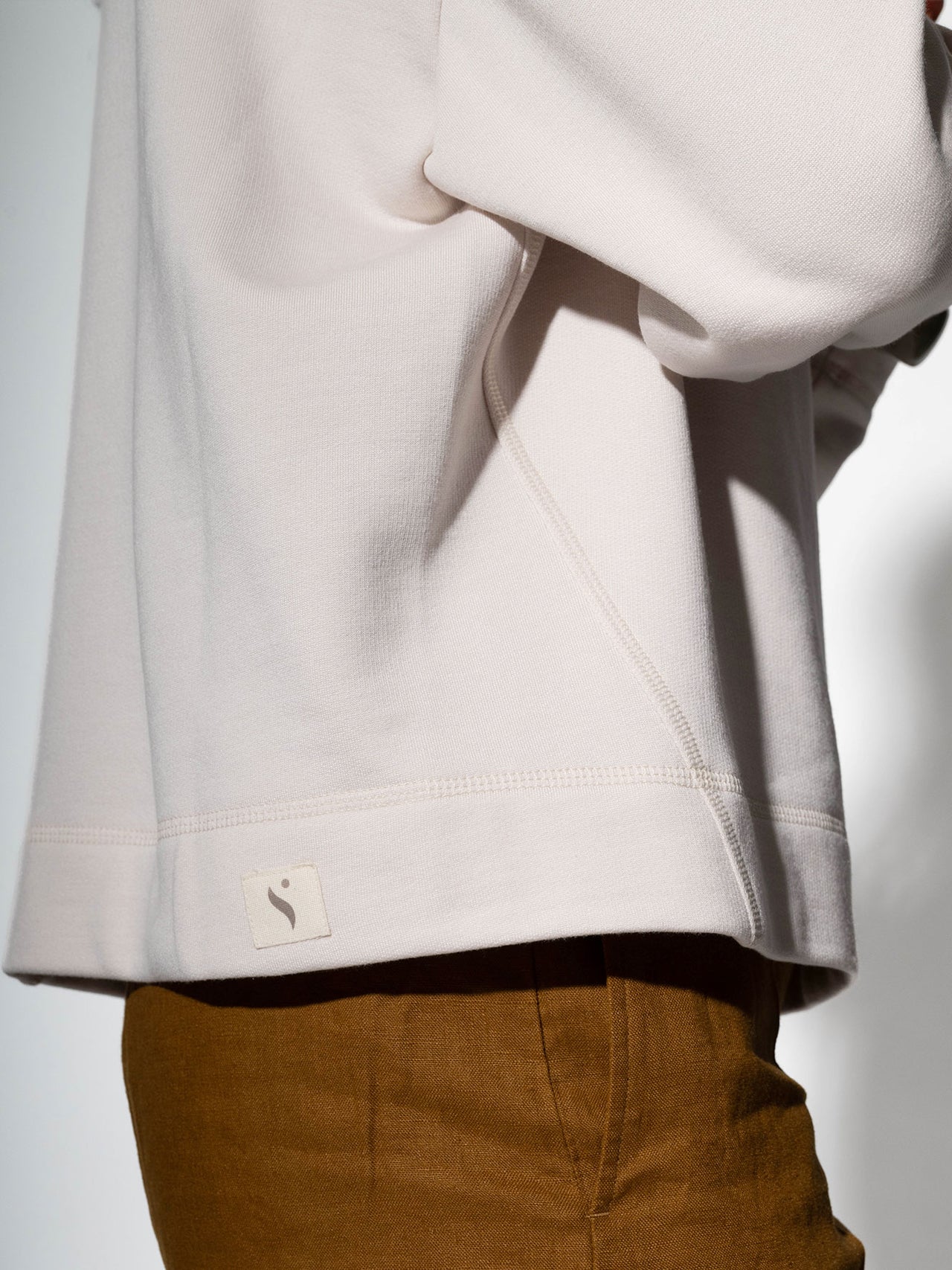 Sweatshirt LUNA aus edlem Baumwolle-Kaschmir-Mix in Almond