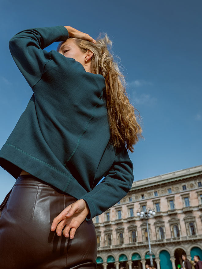 Sweatshirt JOY aus Bio-Baumwoll-Sweat in petrol