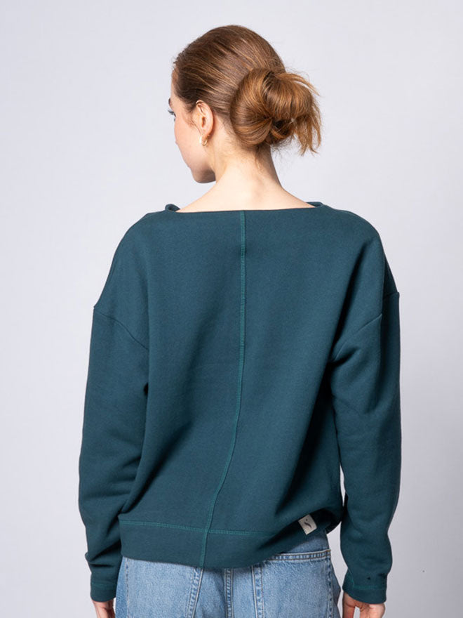Sweatshirt JOY aus Bio-Baumwoll-Sweat in petrol