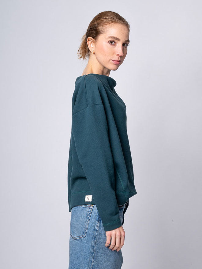 Sweatshirt JOY aus Bio-Baumwoll-Sweat in petrol