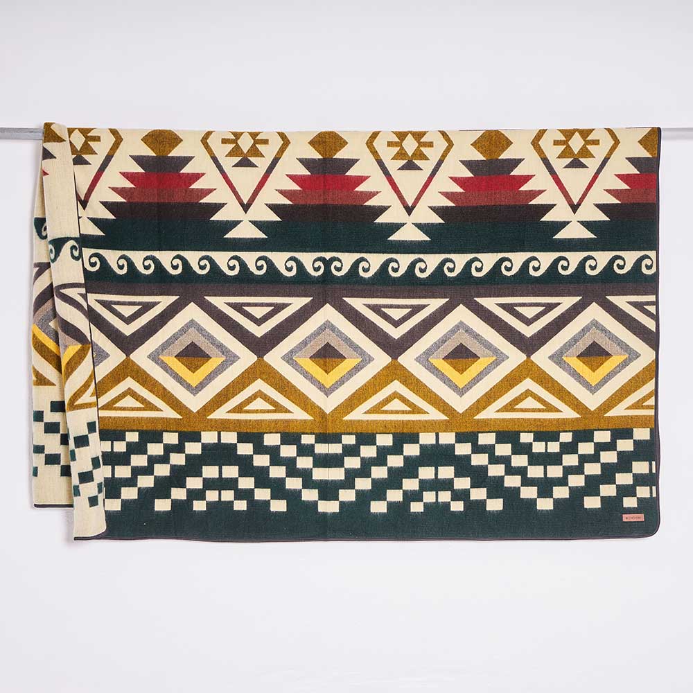 Azteken Kingsize Decke Dark Green