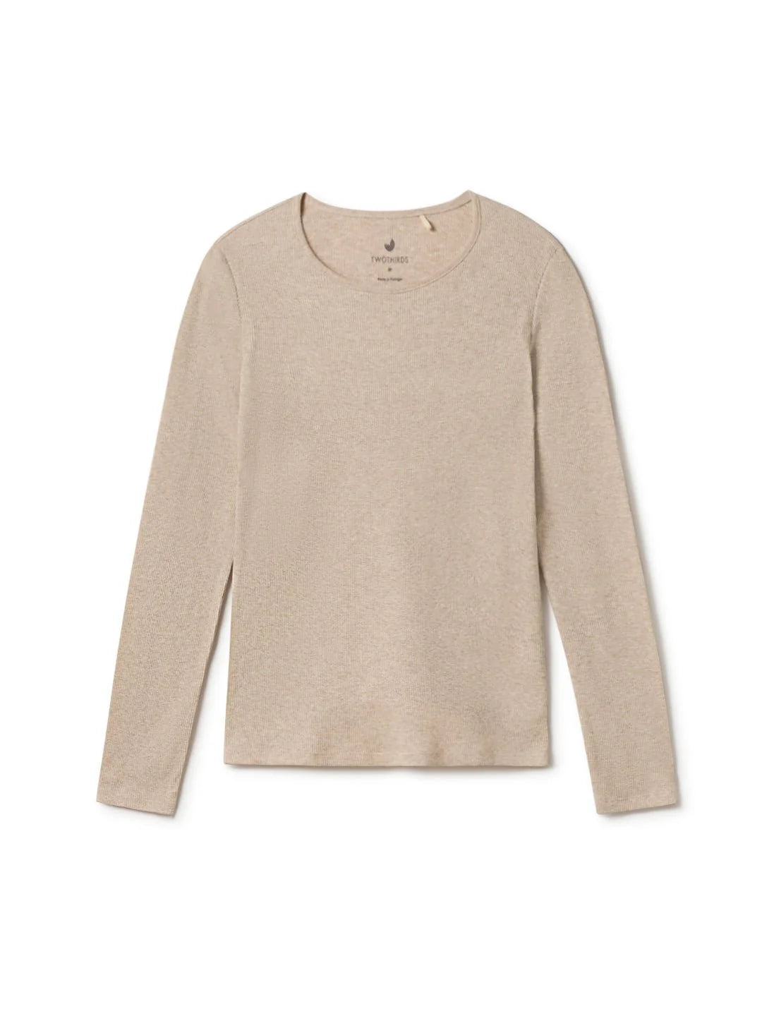 beiges Ripp Longsleeve aus Bio-Baumwolle von Twothirds