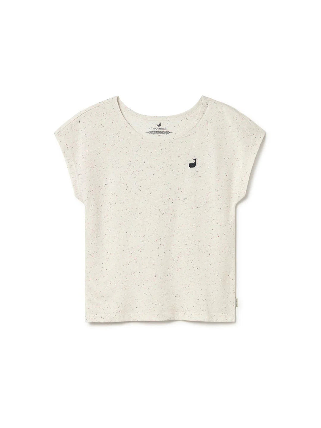 Damen T-Shirt weiß multicolor neps Twothirds freistehend