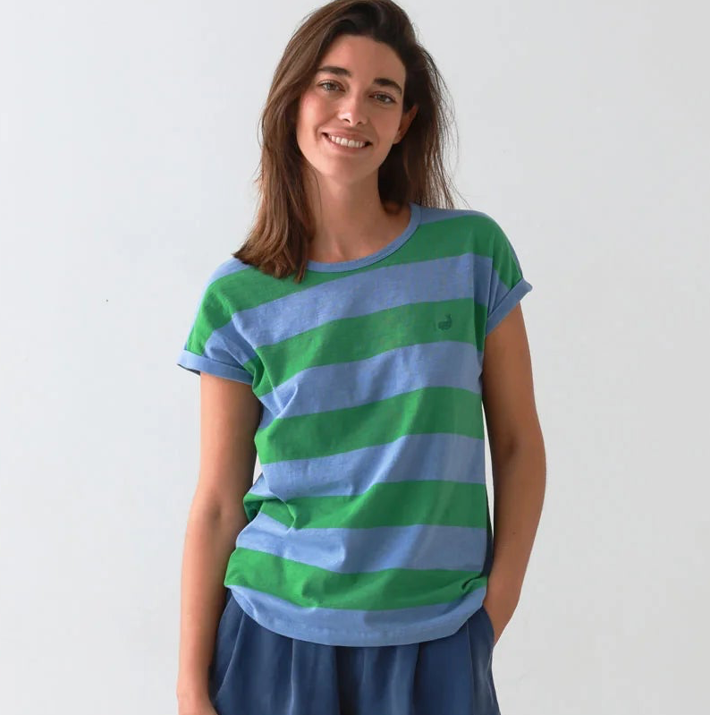 TWOTHIRDS T-Shirt Santandria Bicolour Green