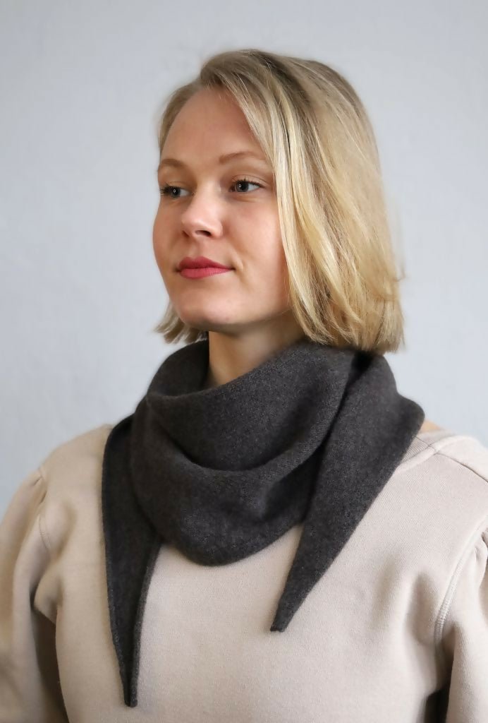 Dreieckstuch Brown Melange SIMPLE Merinowolle, Kaschmir - handgefertigt in Berlin | Freiberg FREIBERG Knitwear Design- simply love it.