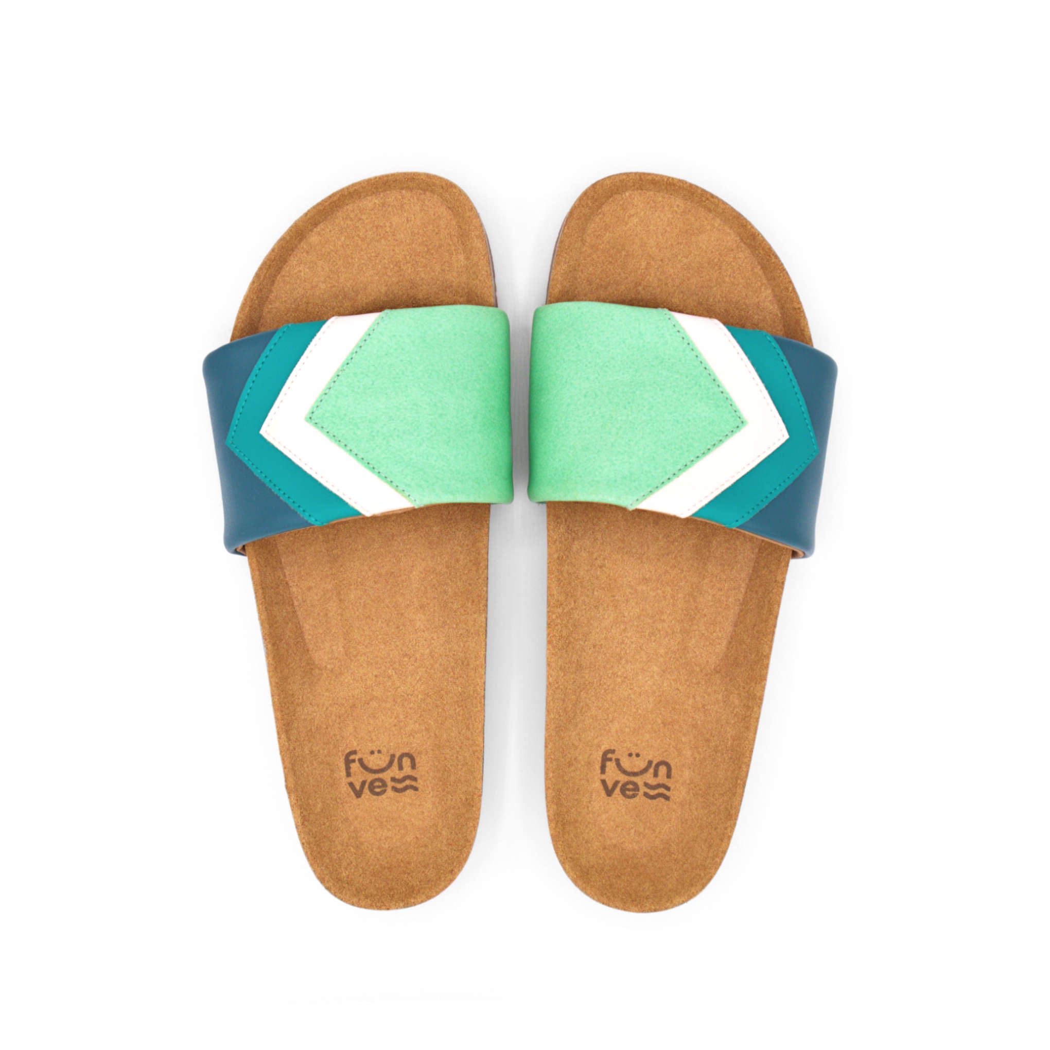 'CUCUMBER' - Grüne Sandalen in Mint, Weiß, Türkis, Petrol - vegan