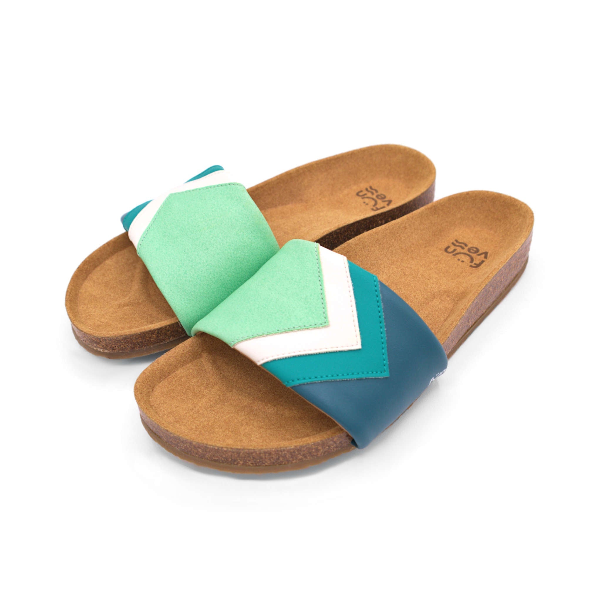 'CUCUMBER' - Grüne Sandalen in Mint, Weiß, Türkis, Petrol - vegan