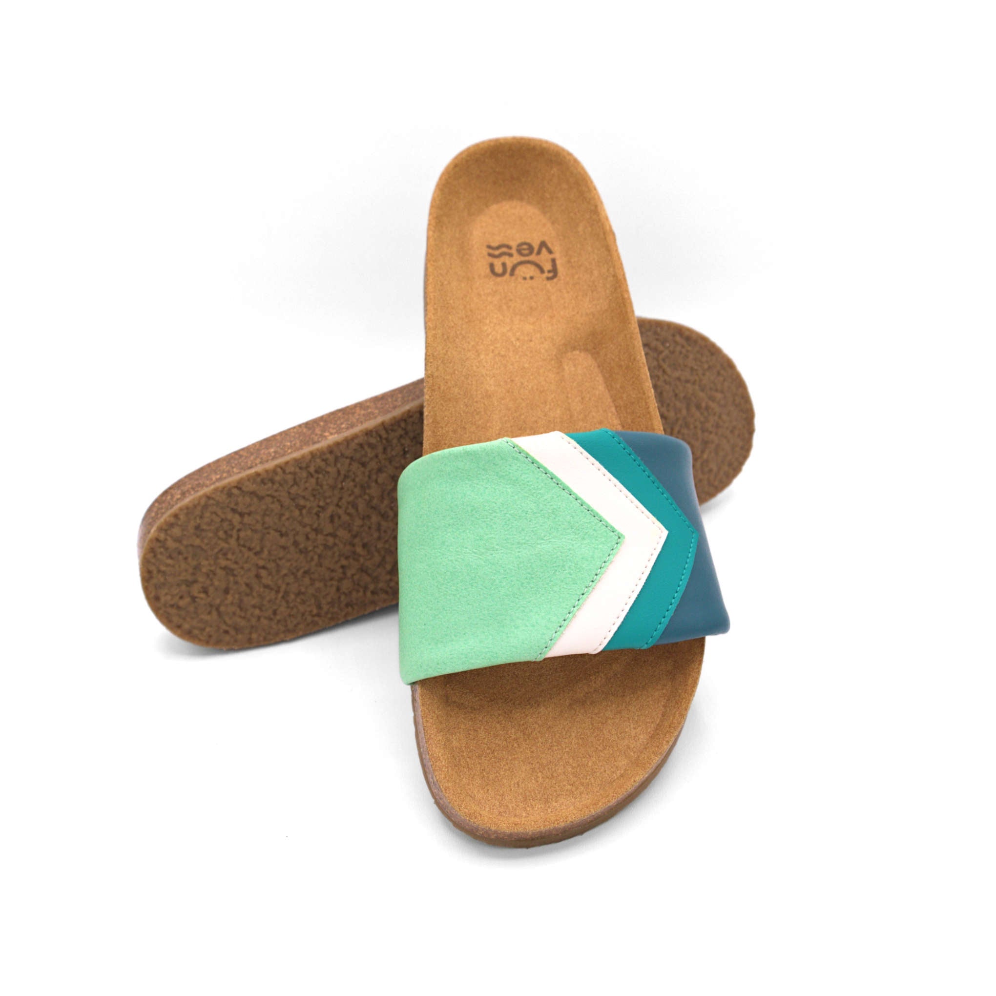 'CUCUMBER' - Grüne Sandalen in Mint, Weiß, Türkis, Petrol - vegan