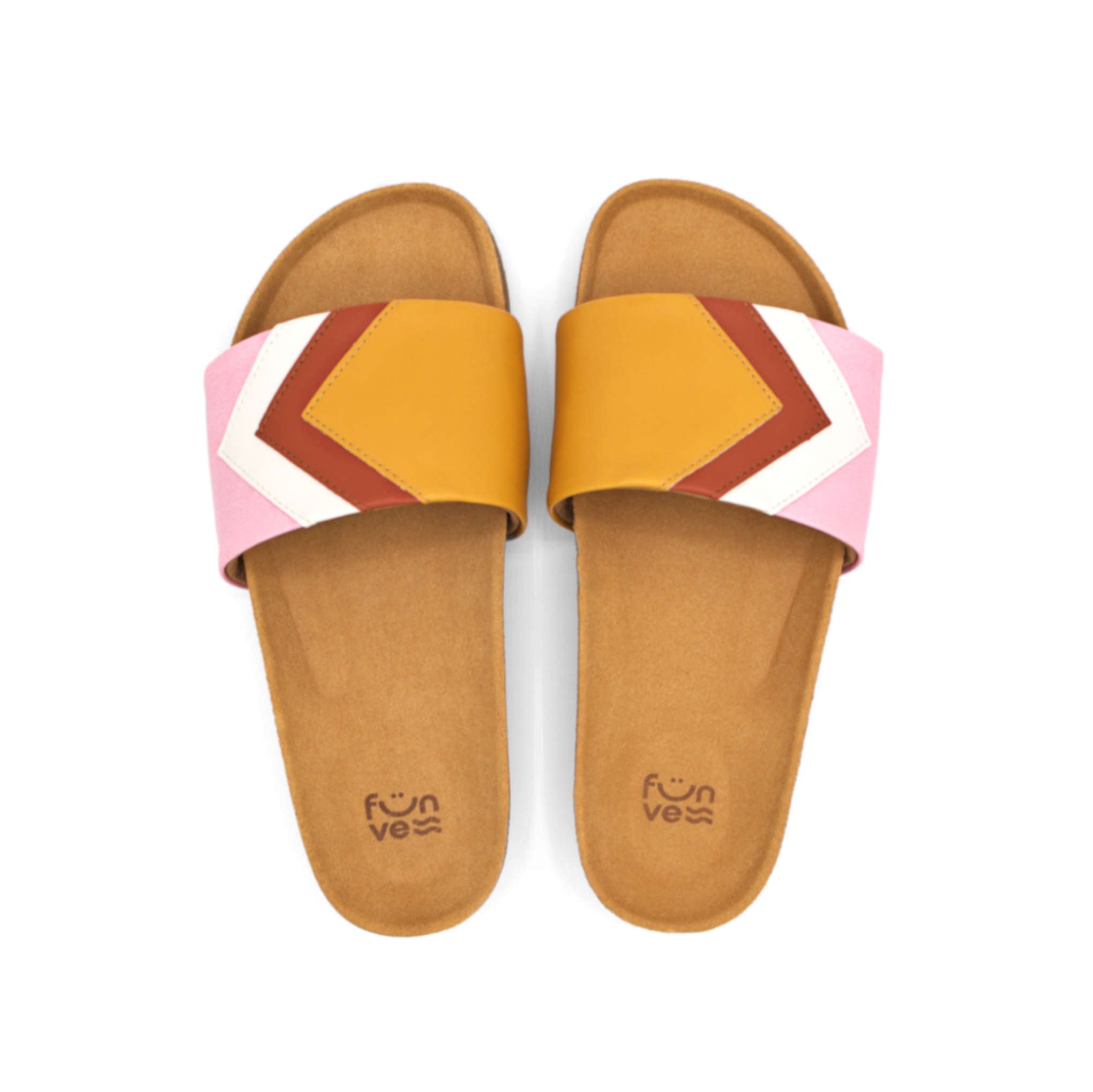 'DAWN' - Gelbe Sandalen in Senf, Terracotta, Weiß, Rosa - vegan