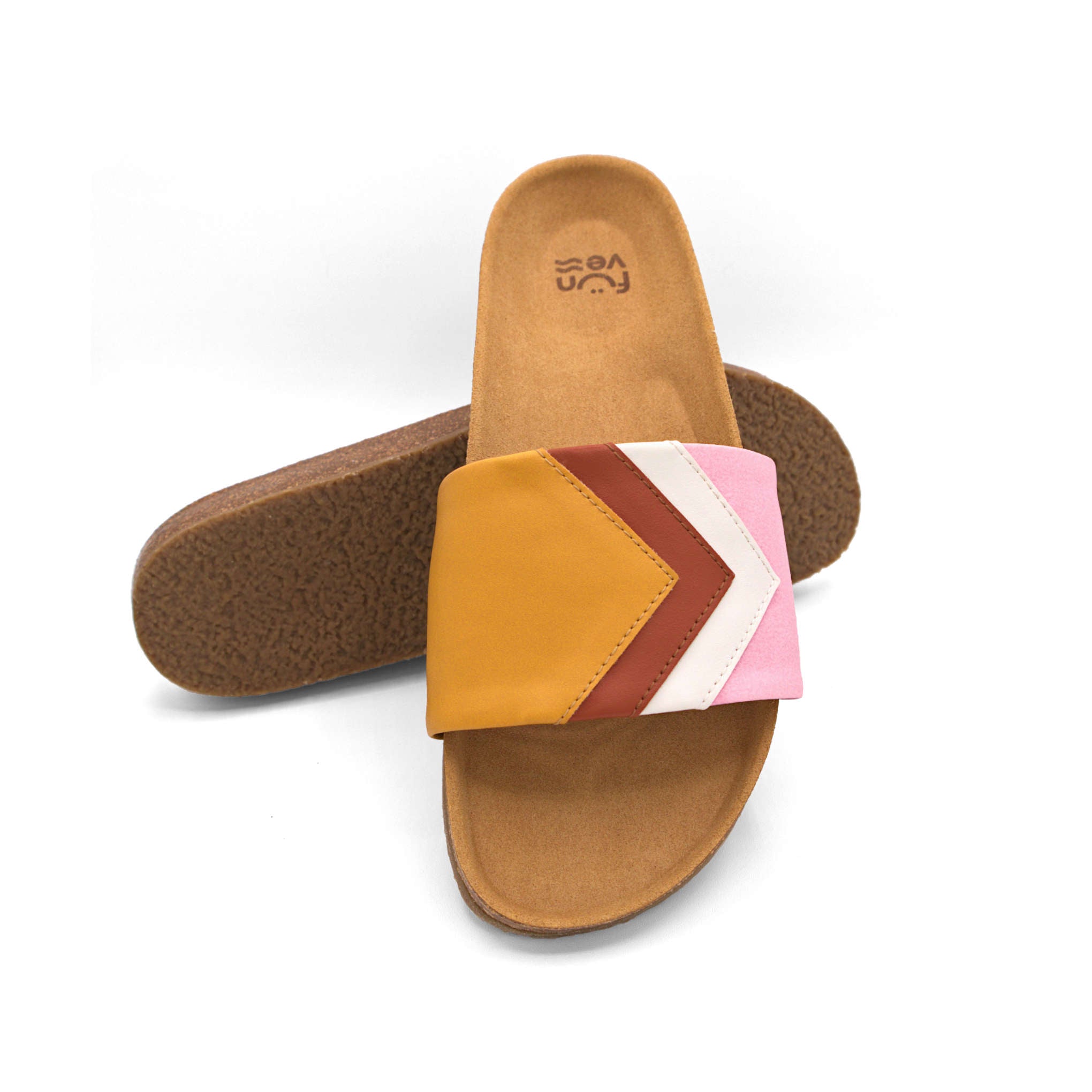 'DAWN' - Gelbe Sandalen in Senf, Terracotta, Weiß, Rosa - vegan