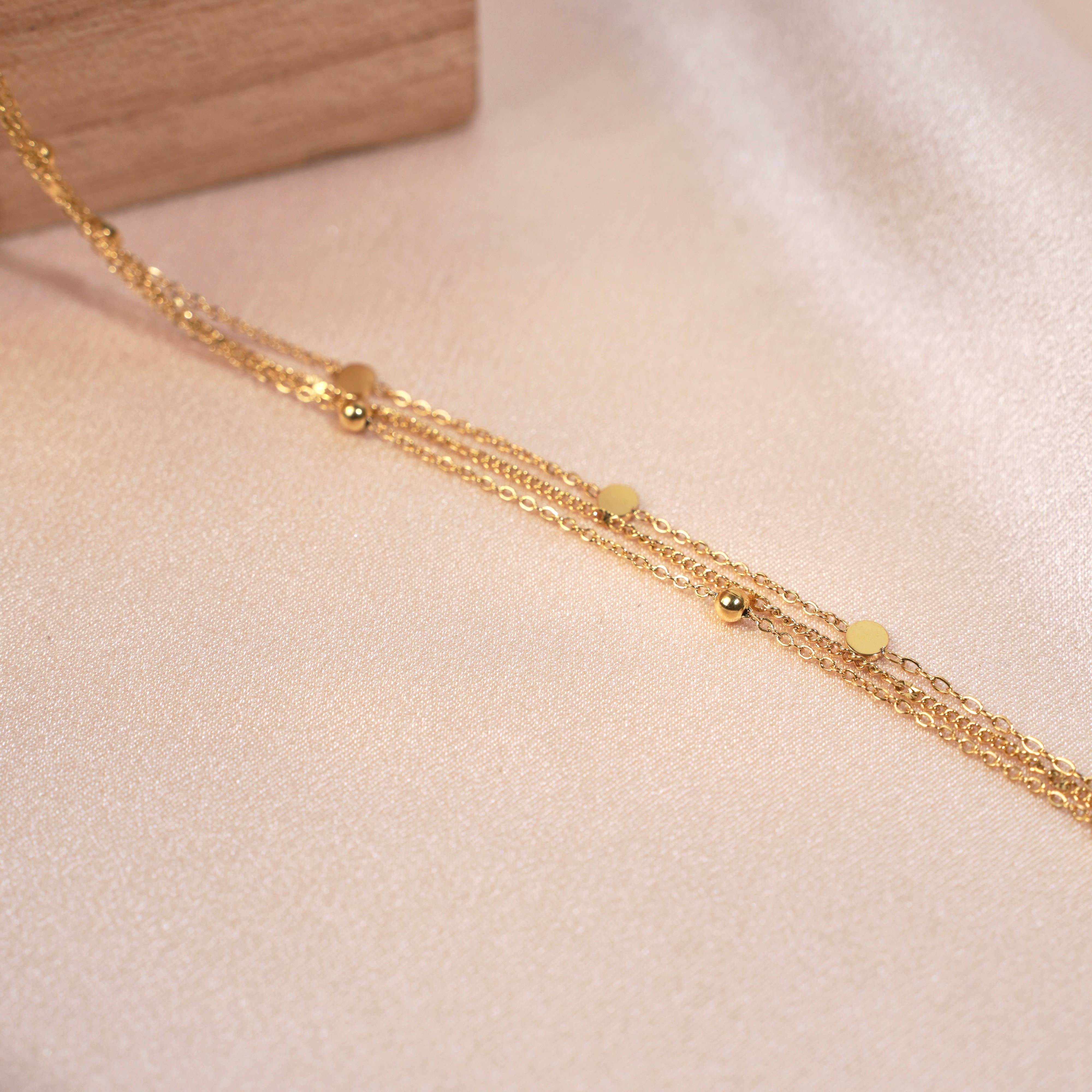 Damenarmband aus Edelstahl mit drei feinen Kettengliedern | Victoire Collection