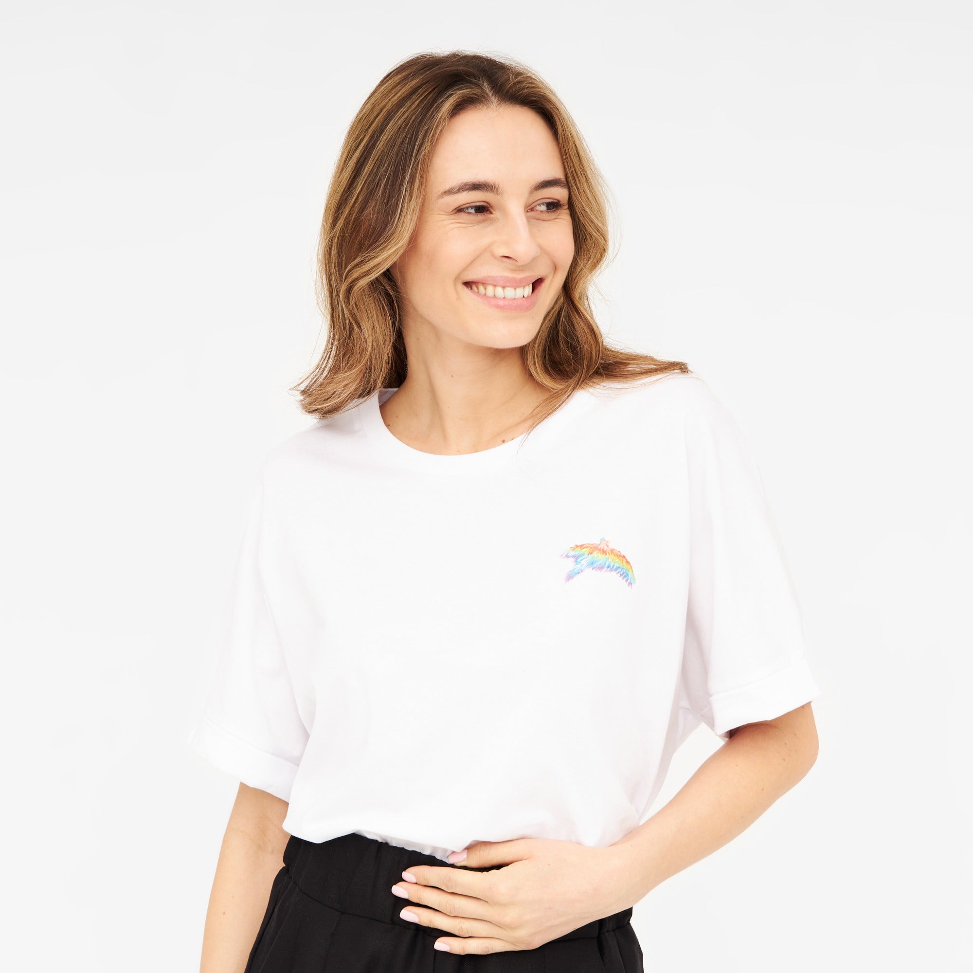 T-Shirt BIRDY weiß aus Bio-Baumwolle