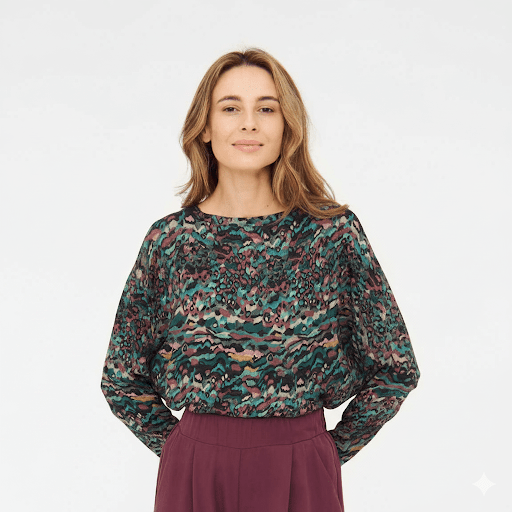 SLABBY - bunt gemustertes Oversize Longsleeve aus ECOVERO™