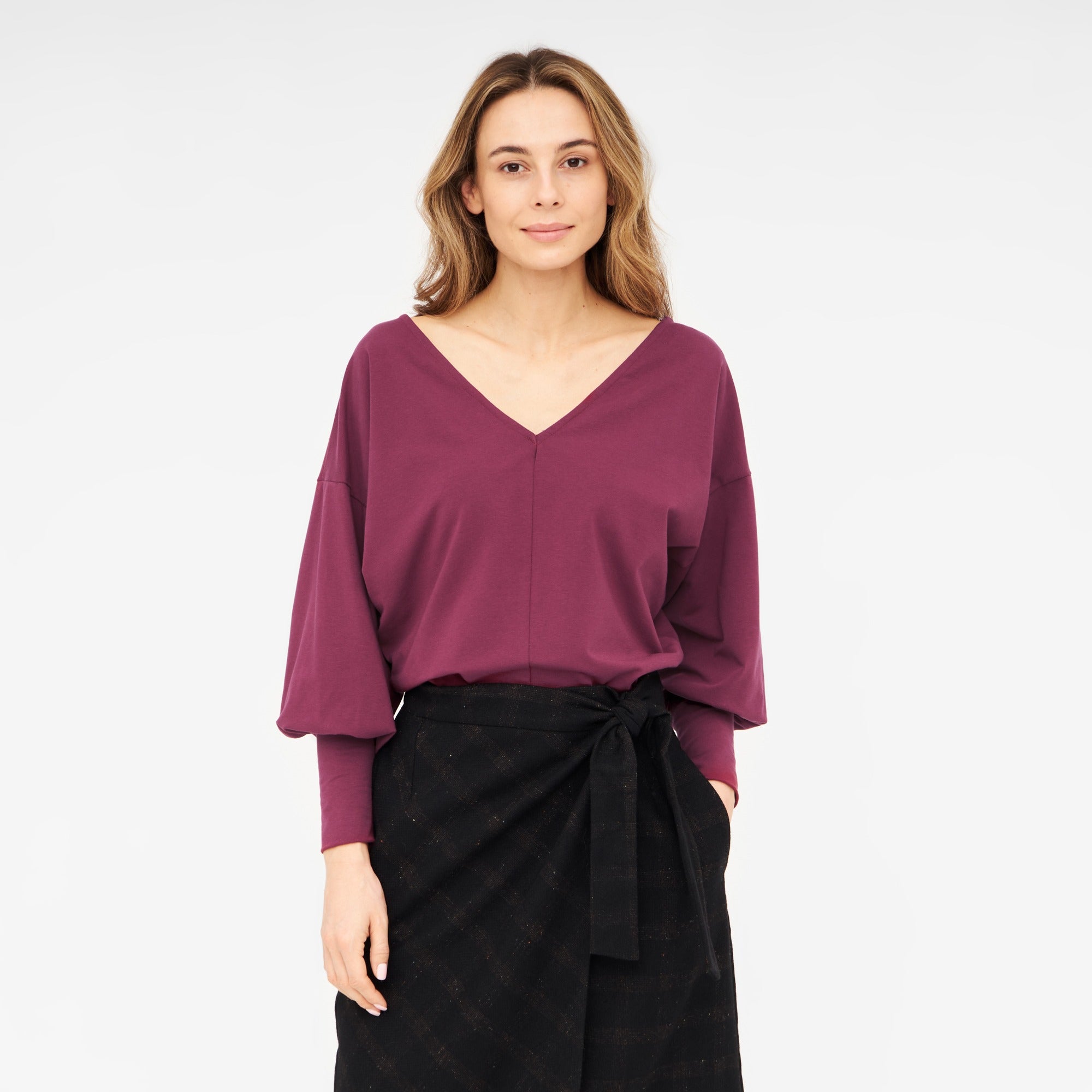 Longsleeve AVA Beere aus Bio-Baumwolle