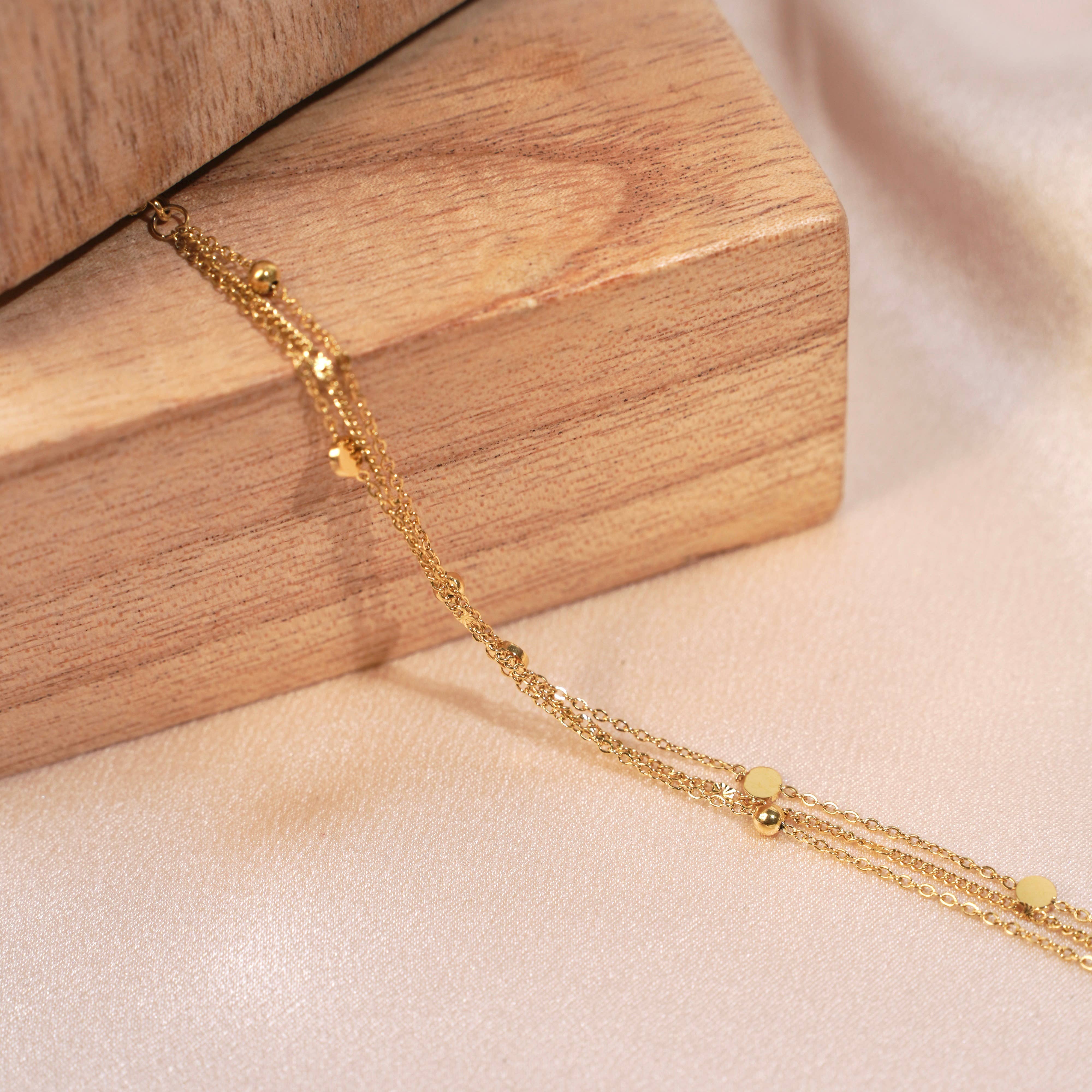 Damenarmband aus Edelstahl mit drei feinen Kettengliedern | Victoire Collection