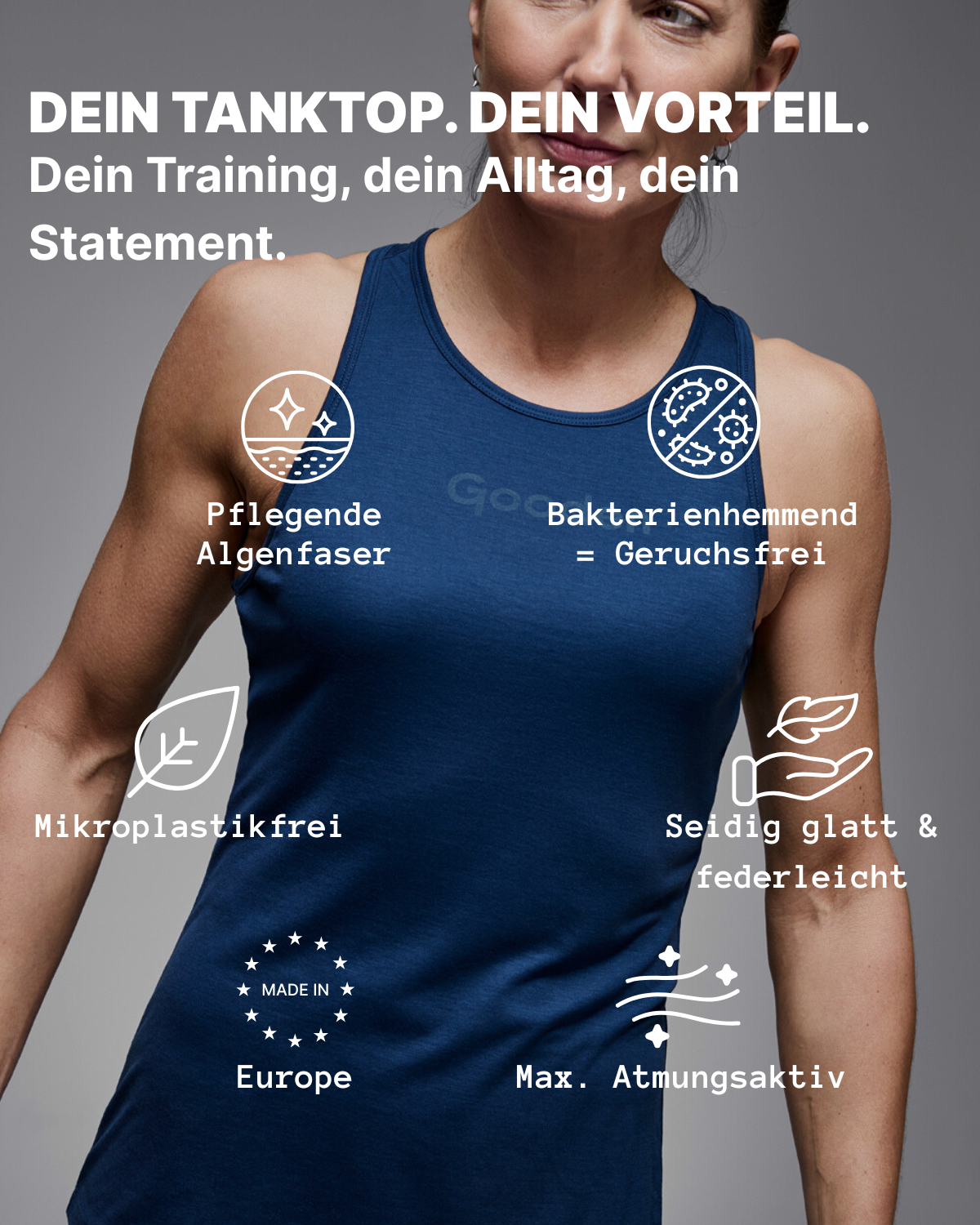 Racerback Tank Top aus TENCEL™ und SEACELL™ blau FONDA | Gooden