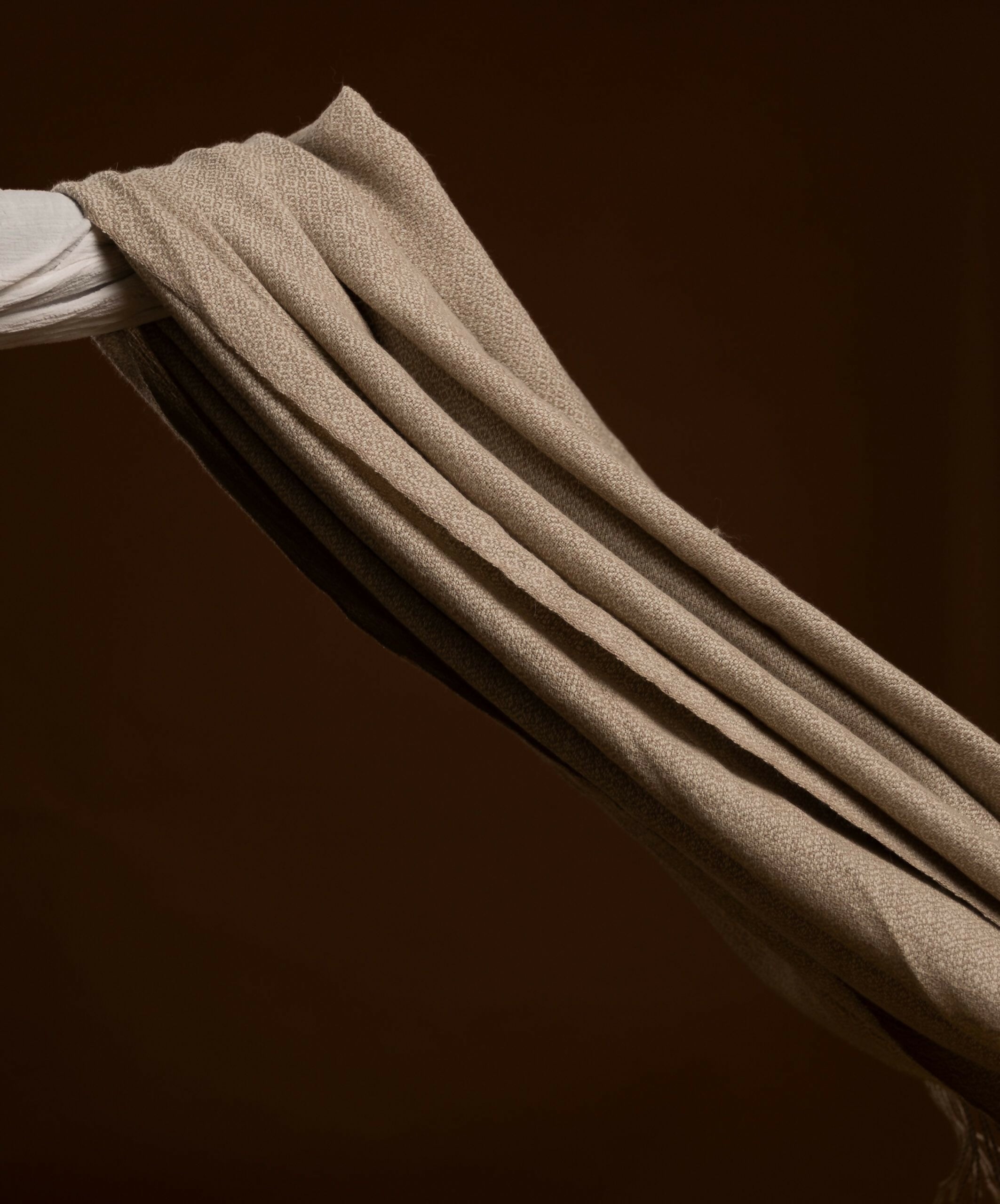 Handgewebte Decke beige-braun JUANITA aus Alpakawolle | Verdonna