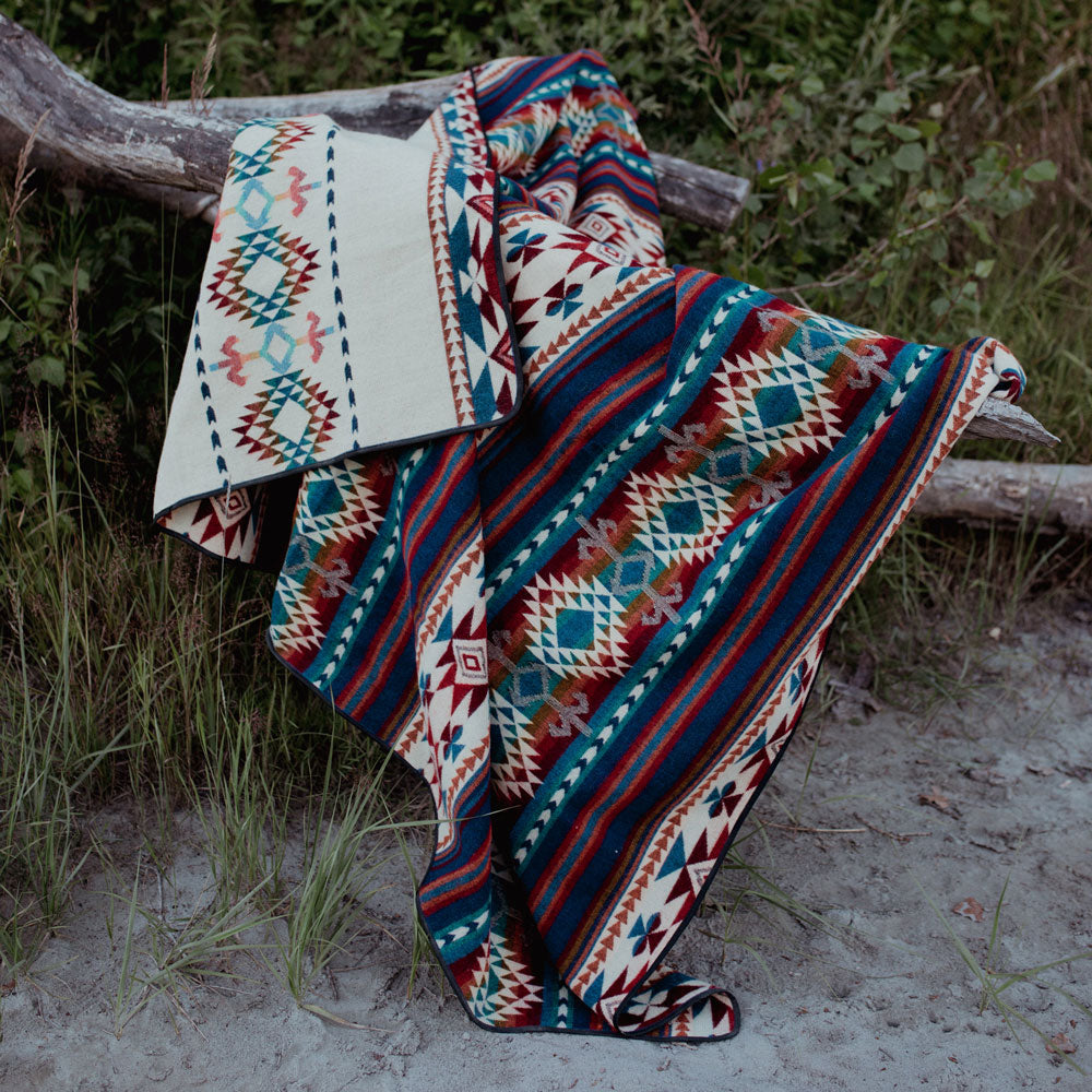 Kingsize Decke Inca Blue