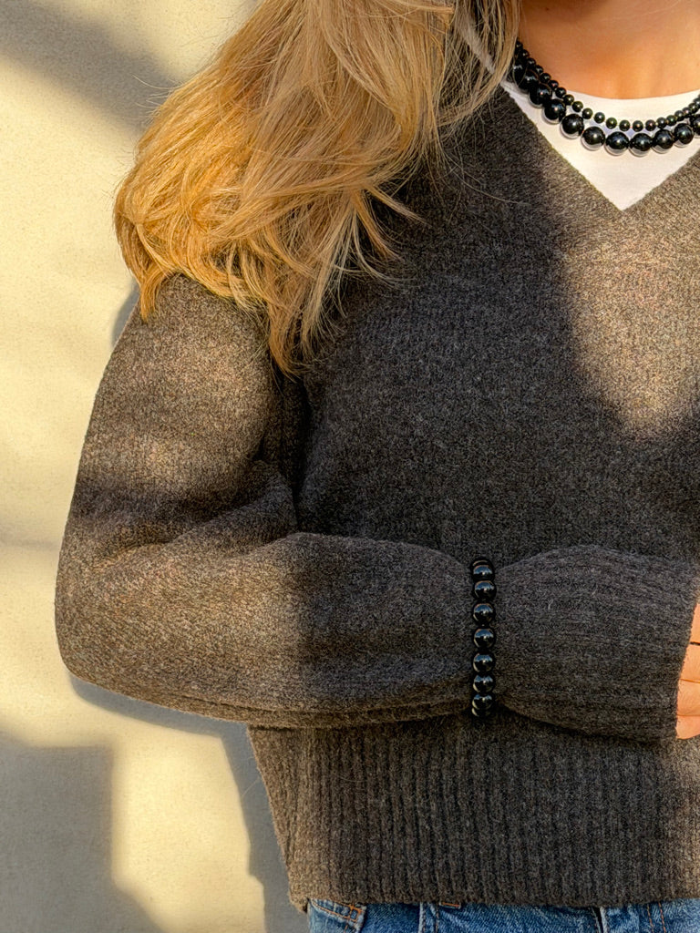 Armband Chunky Black Onyx "Grounding"
