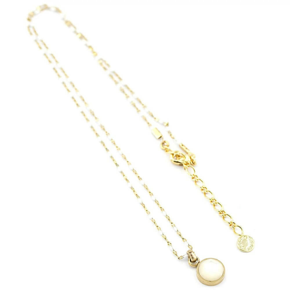 Beach Kette Sergio Engel Edelstahl vergoldet Anhaenger perlmutt