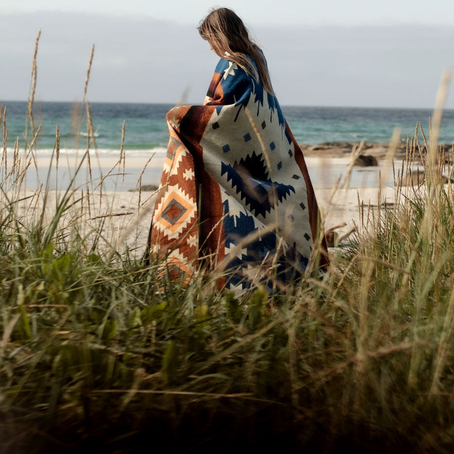 Bohemian Kingsize Decke Pichincha Blue