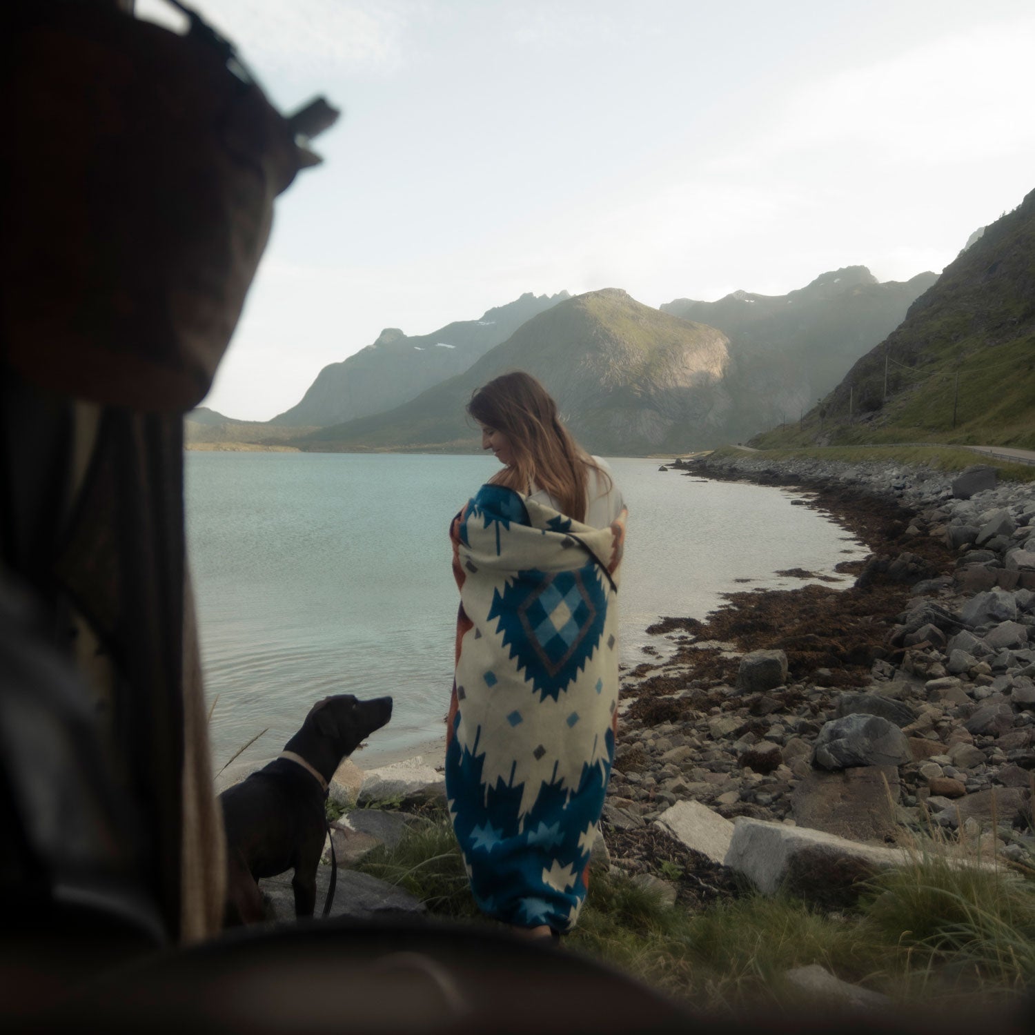 Bohemian Kingsize Decke Pichincha Blue