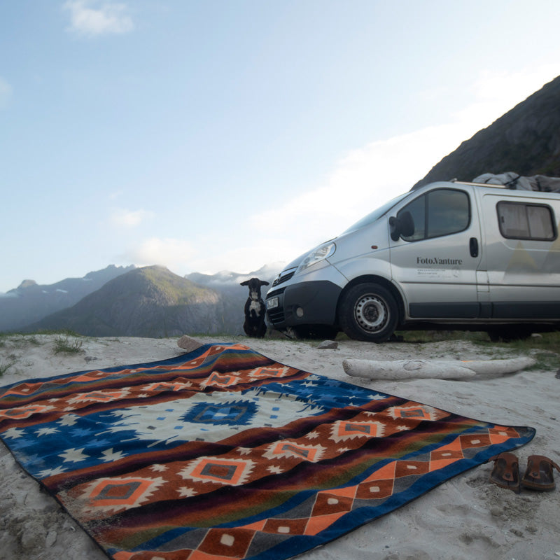 Bohemian Kingsize Decke Pichincha Blue