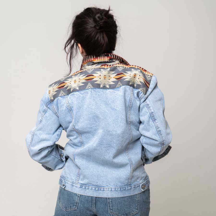 Ethno Jeansjacke Quito Frost Blue/Grau