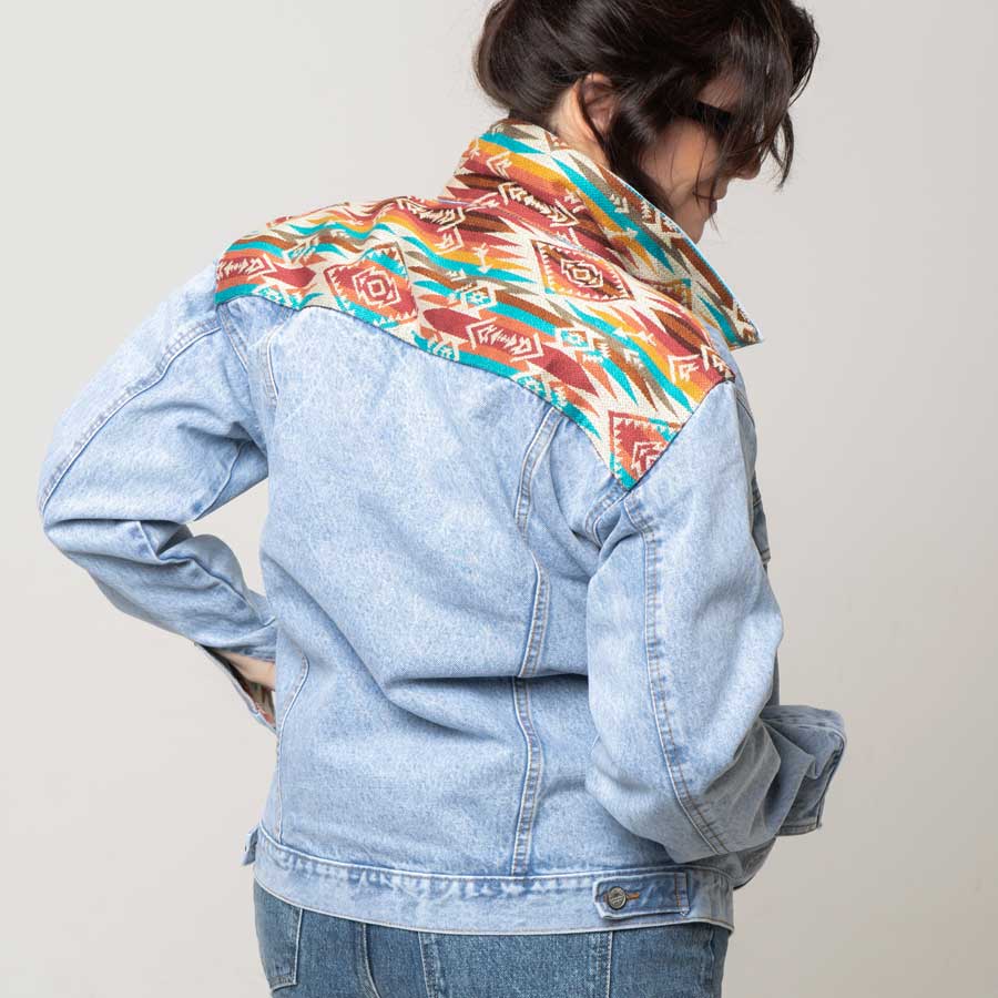 Ethno Jeansjacke Ibarra Frost Blue/Earth