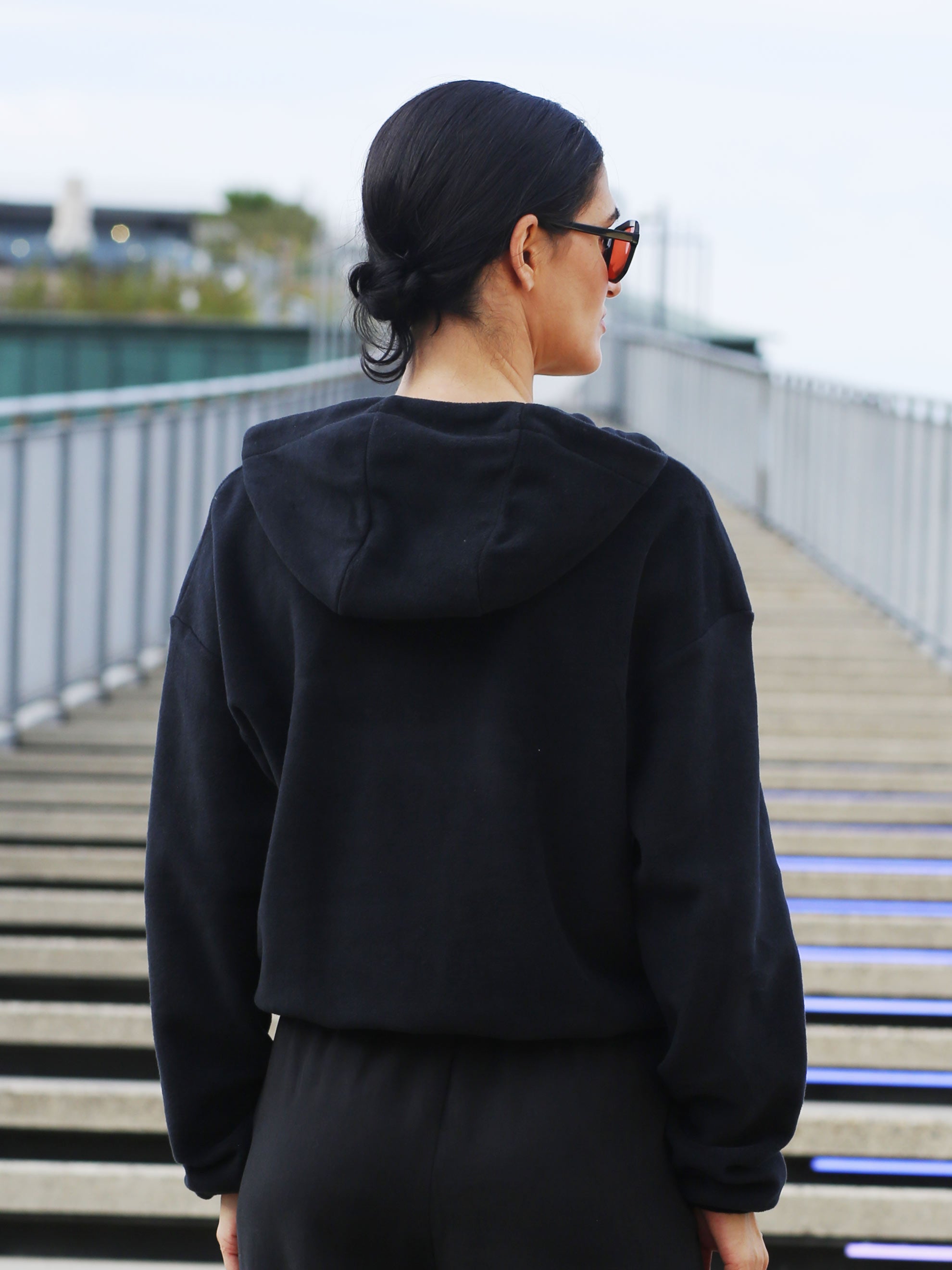 EMBER Fleece-Jacke aus Bio-Baumwolle in schwarz