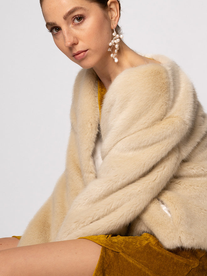 Fake Fur-Jacke JANNA in beige