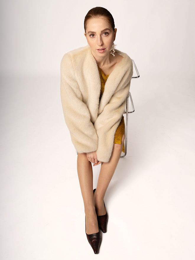 Fake Fur-Jacke JANNA in beige