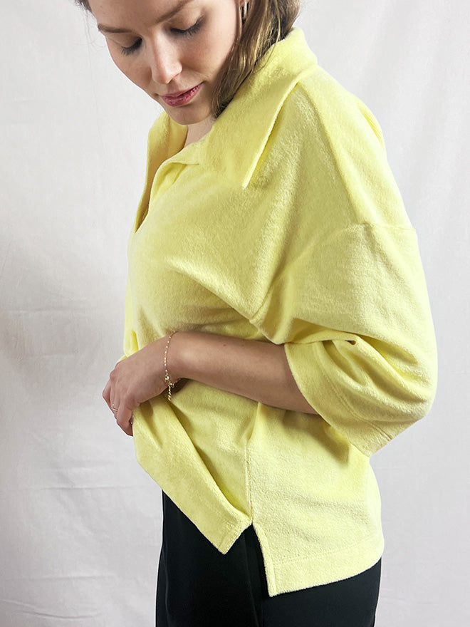 Frottee-Shirt MIA aus Bio-Baumwolle in zartem Gelb