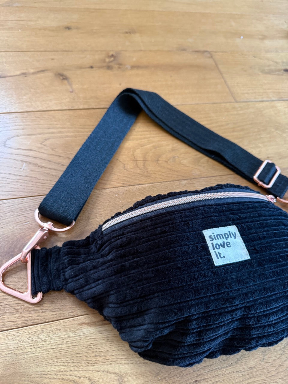 simply love it Luni Bag Cord fancy black rosé für Damen (Bio-Baumwollcord)