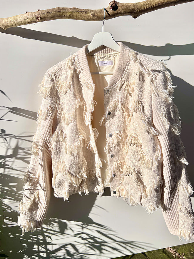 Blouson WAVE - Jacke mit Wellenmuster in Ecru