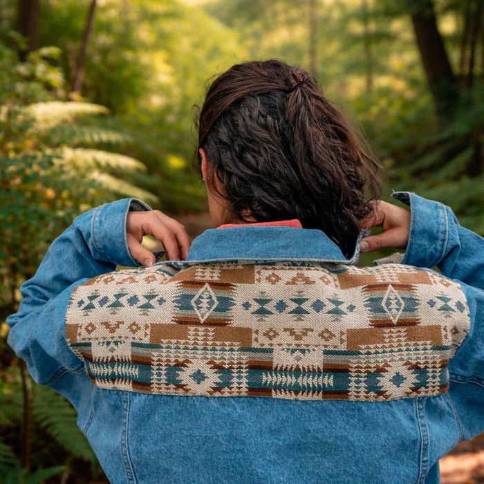Cotacachi- Ethno Jeansjacke - Frost Blue/Beige