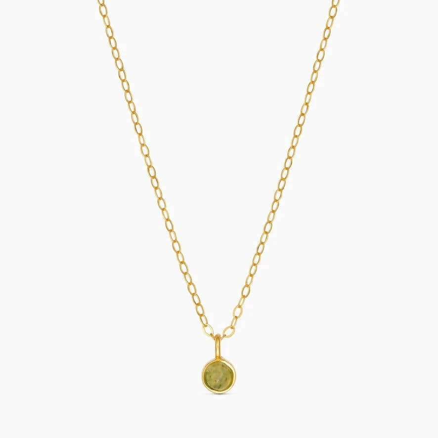 Goldene Kette Aya mit Achat Anhänger – Soi 