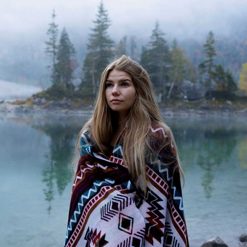 ETHNO Kingsize Decke Esmeraldas Turquoise