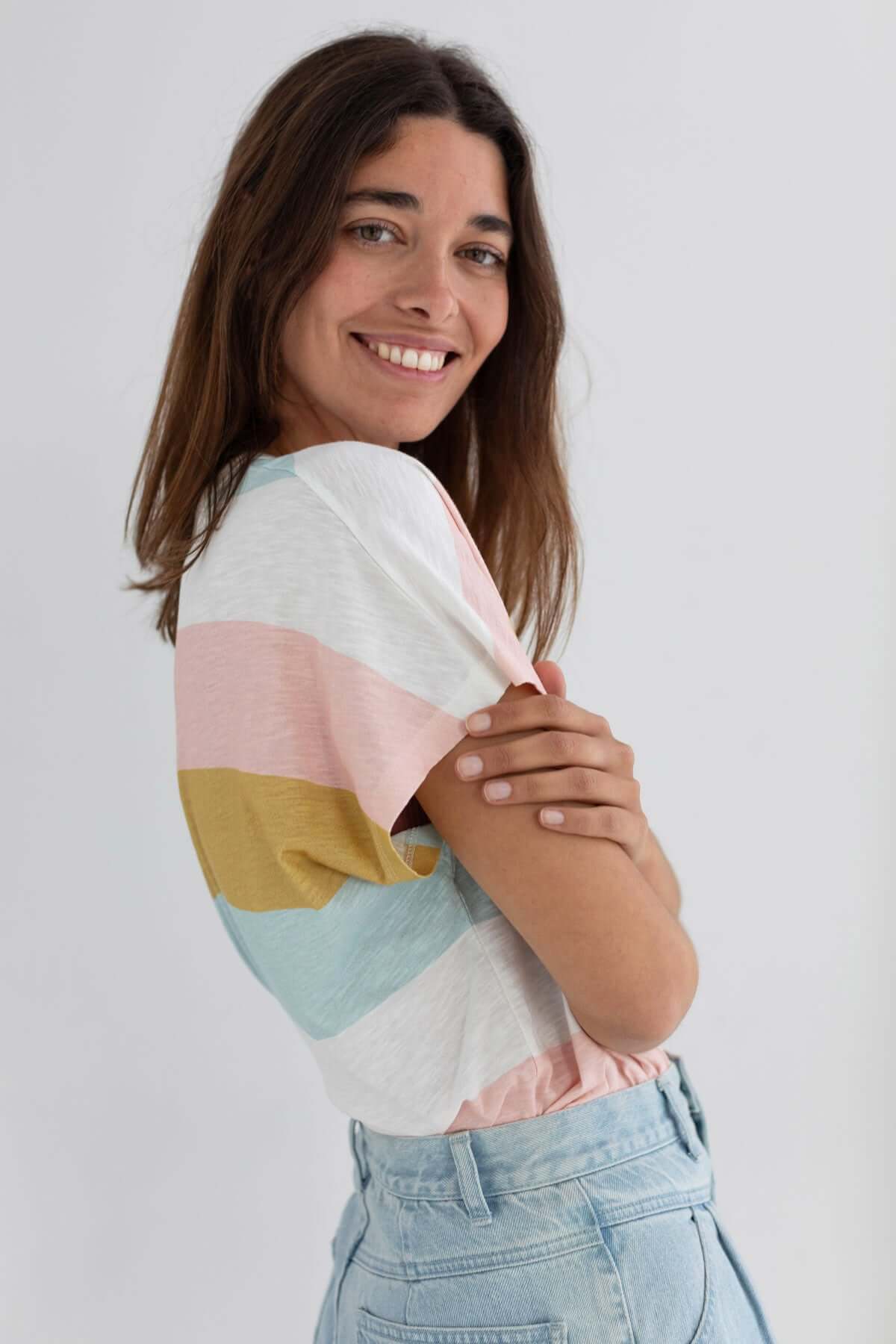 TWOTHIRDS T-Shirt Saladeta Mixed Stripes für Damen