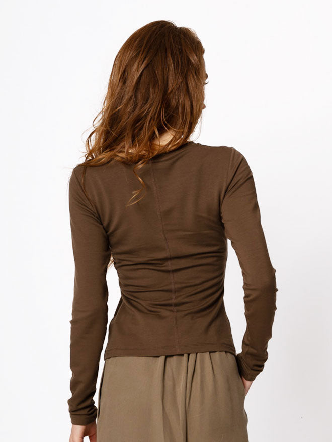 Shirt ELLE Soft Longsleeve in Cocoa